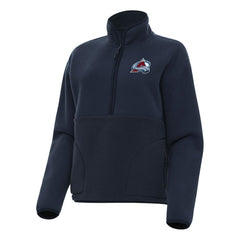 NHL Navy Colorado Avalanche Antigua Women's Figure Half-Zip Pullover Sweatshirt