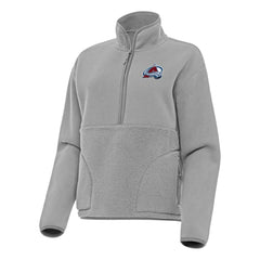 NHL Gray Colorado Avalanche Antigua Women's Figure Half-Zip Pullover Sweatshirt