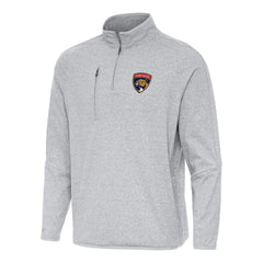 NHL Heather Gray Florida Panthers Antigua Certain Quarter-Zip Tri-Blend Sweatshirt