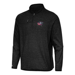 NHL Heather Black Columbus Blue Jackets Antigua Certain Quarter-Zip Tri-Blend Sweatshirt