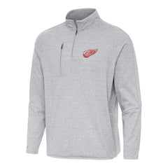 NHL Heather Gray Detroit Red Wings Antigua Certain Quarter-Zip Tri-Blend Sweatshirt