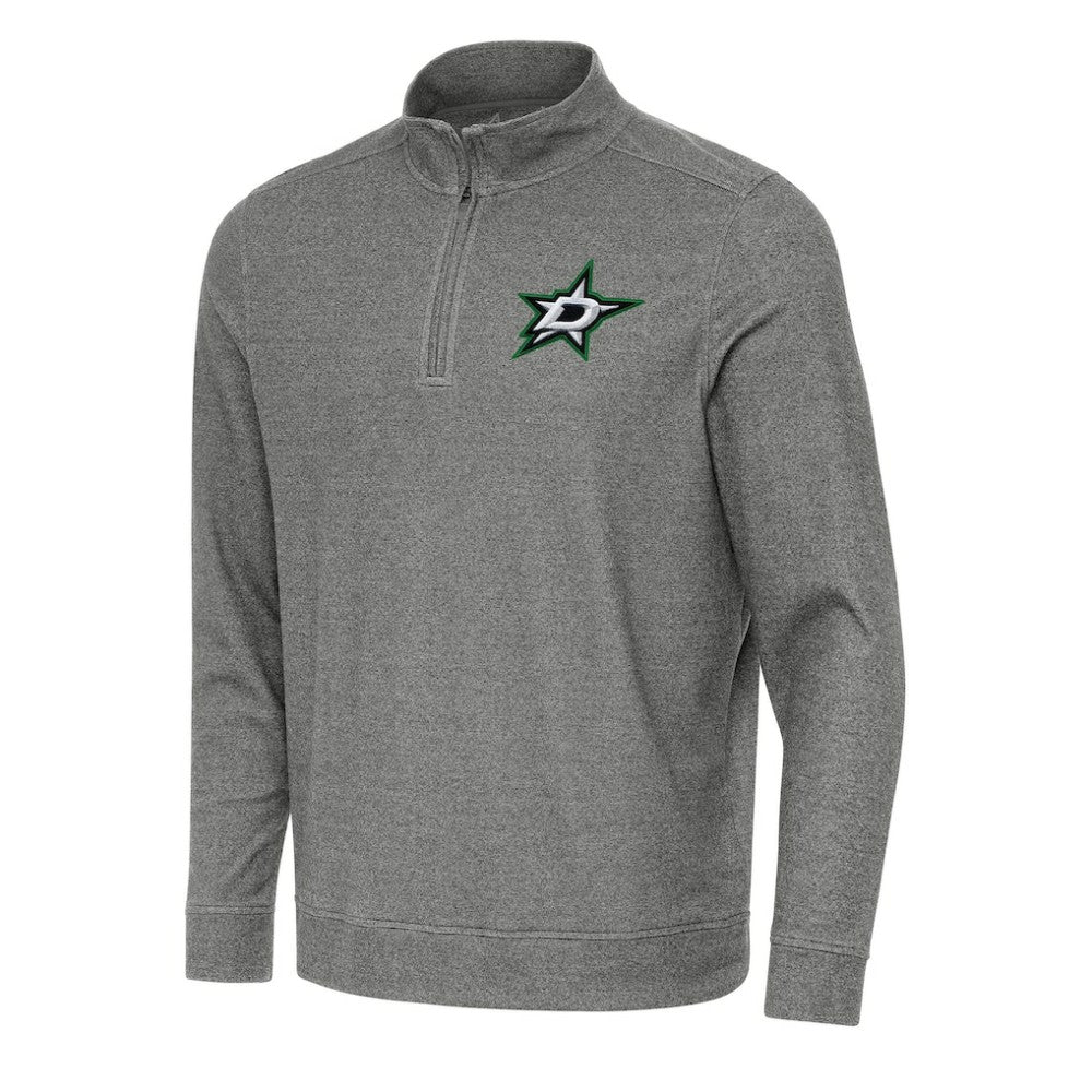 NHL Heather Black Dallas Stars Antigua Subtle Quarter-Zip Sweatshirt