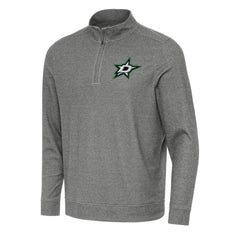 NHL Heather Black Dallas Stars Antigua Subtle Quarter-Zip Sweatshirt