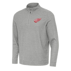 NHL Heather Gray Detroit Red Wings Antigua Subtle Quarter-Zip Sweatshirt