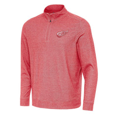 NHL Heather Red Detroit Red Wings Antigua Subtle Quarter-Zip Sweatshirt