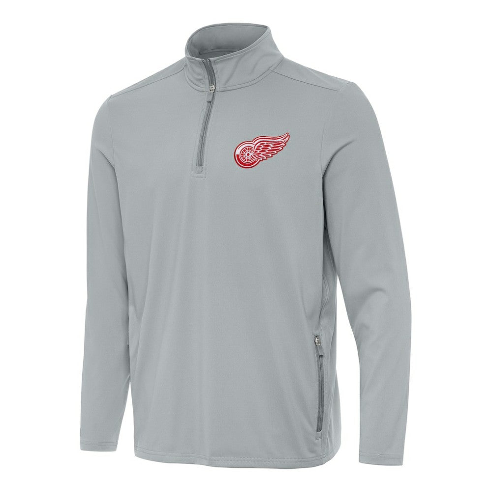 NHL Gray Detroit Red Wings Antigua Perilous Quarter-Zip Sweatshirt