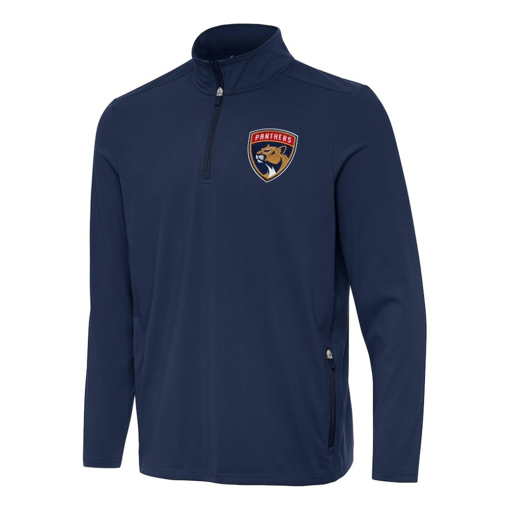 NHL Navy Florida Panthers Antigua Perilous Quarter-Zip Sweatshirt