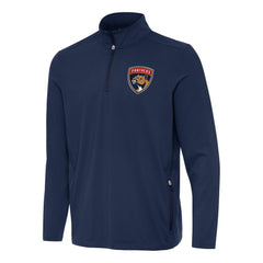 NHL Navy Florida Panthers Antigua Perilous Quarter-Zip Sweatshirt