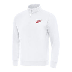 NHL White Detroit Red Wings Antigua Victory Quarter-Zip Mock Sweatshirt