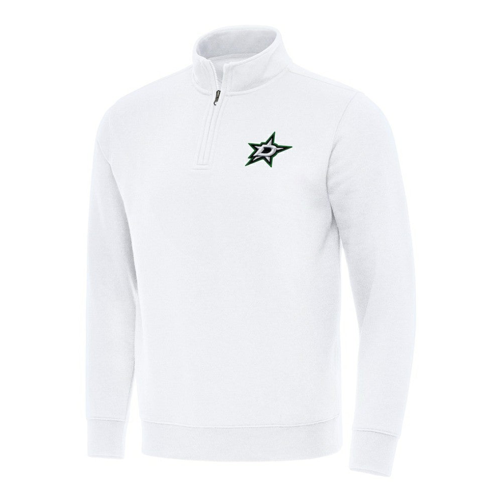 NHL White Dallas Stars Antigua Victory Quarter-Zip Mock Sweatshirt