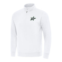 NHL White Dallas Stars Antigua Victory Quarter-Zip Mock Sweatshirt