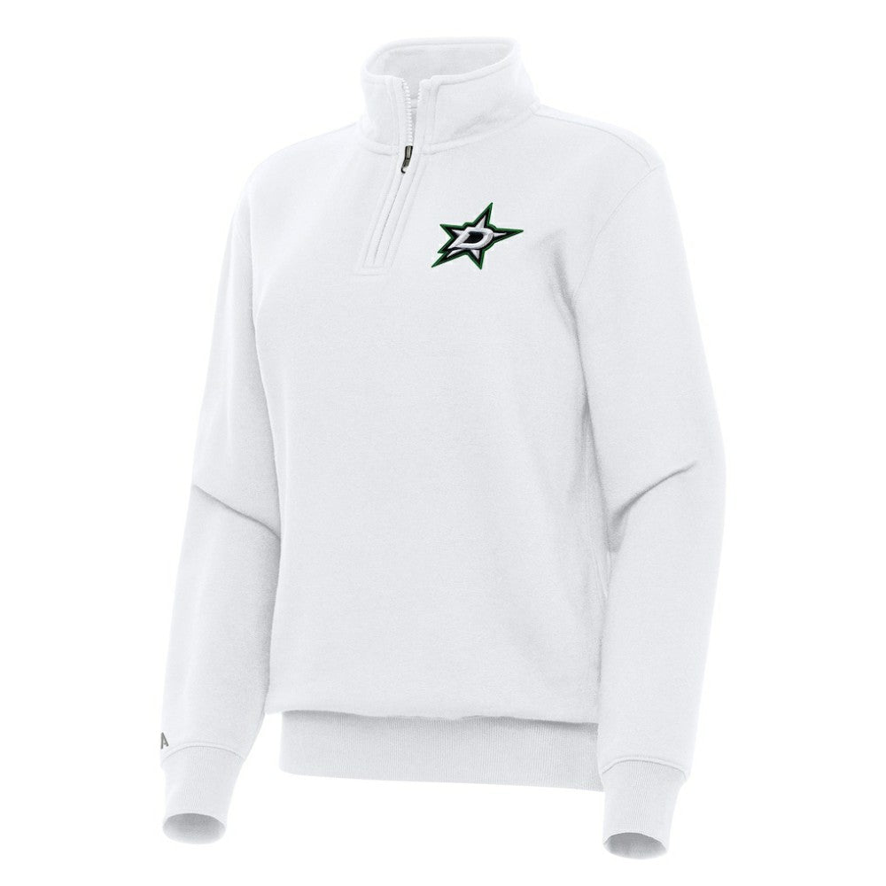 NHL White Dallas Stars Antigua Women's Victory Quarter-Zip Sweatshirt