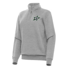 NHL Heather Gray Dallas Stars Antigua Women's Victory Quarter-Zip Sweatshirt