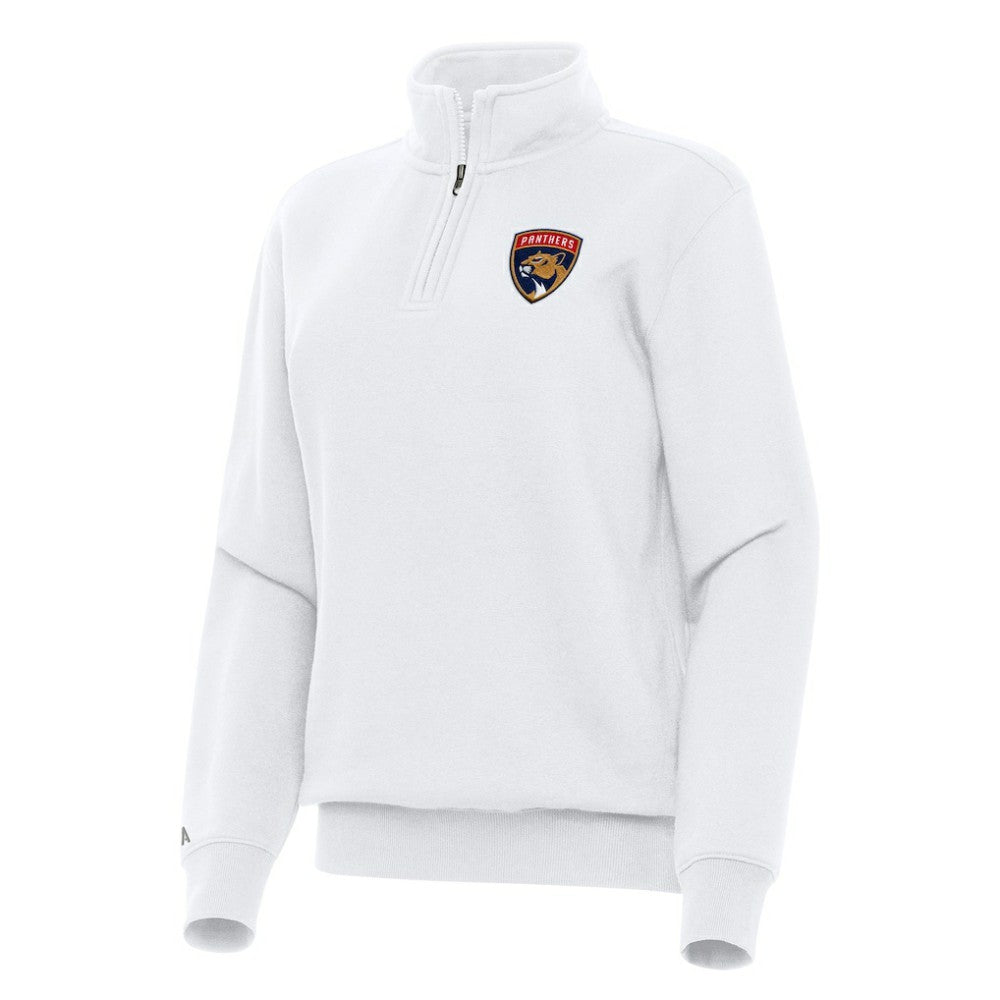 NHL White Florida Panthers Antigua Women's Victory Quarter-Zip Sweatshirt