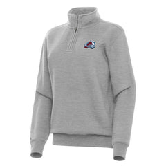 NHL Heather Gray Colorado Avalanche Antigua Women's Victory Quarter-Zip Sweatshirt