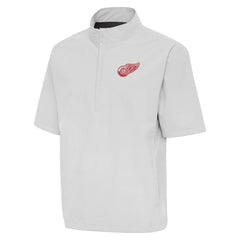 NHL Heather Gray Detroit Red Wings Antigua Brisk Quarter-Zip Windbreaker