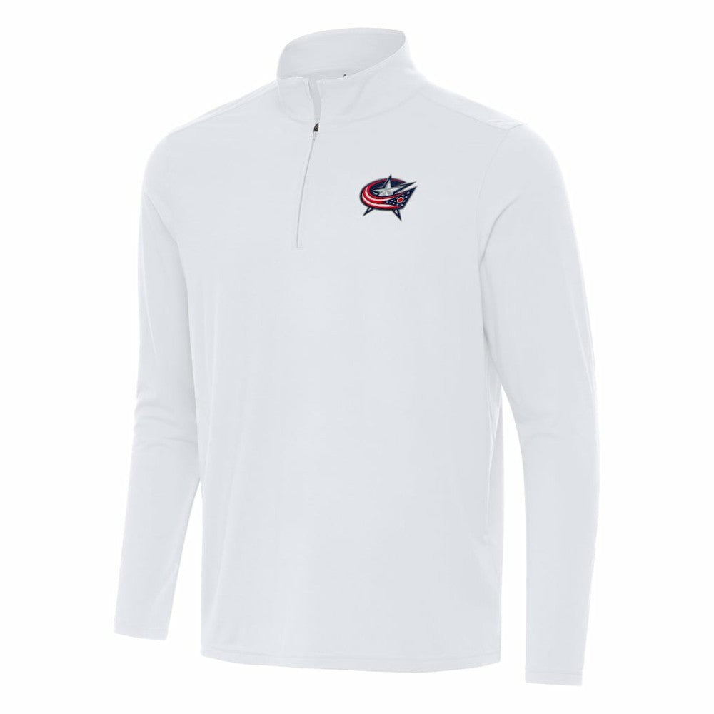 NHL White Columbus Blue Jackets Antigua Intent Quarter-Zip Top