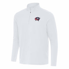 NHL White Columbus Blue Jackets Antigua Intent Quarter-Zip Top