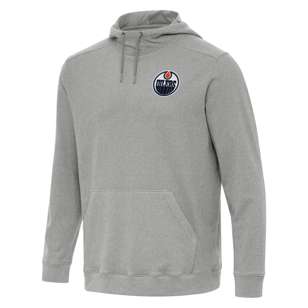 NHL Heather Gray Edmonton Oilers Antigua Cloud Pullover Hoodie