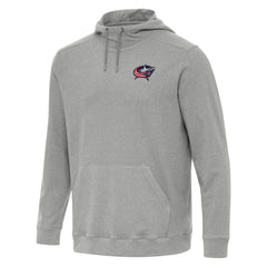 NHL Heather Gray Columbus Blue Jackets Antigua Cloud Pullover Hoodie