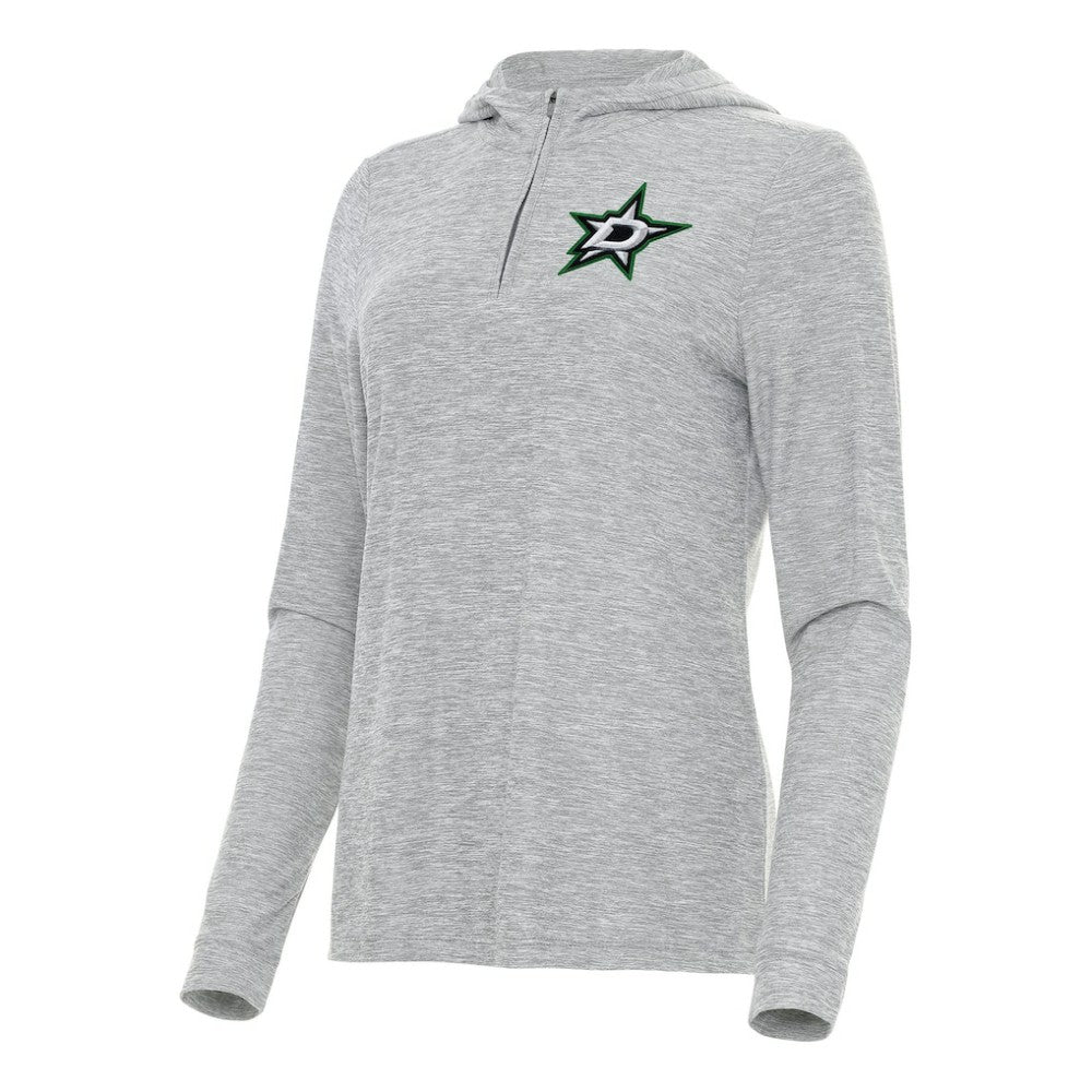NHL Heather Gray Dallas Stars Antigua Women's Daybreak Quarter-Zip Hoodie