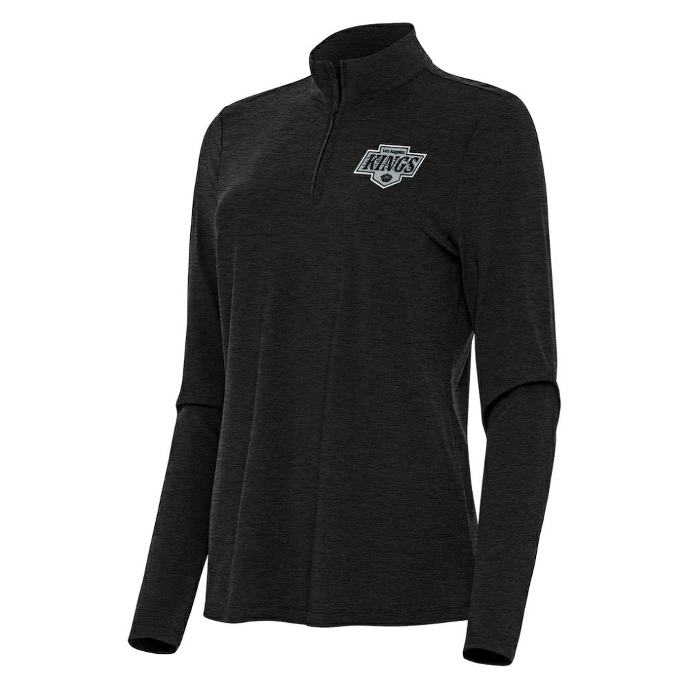 NHL Heather Black Los Angeles Kings Antigua Women's Bright Quarter-Zip Top