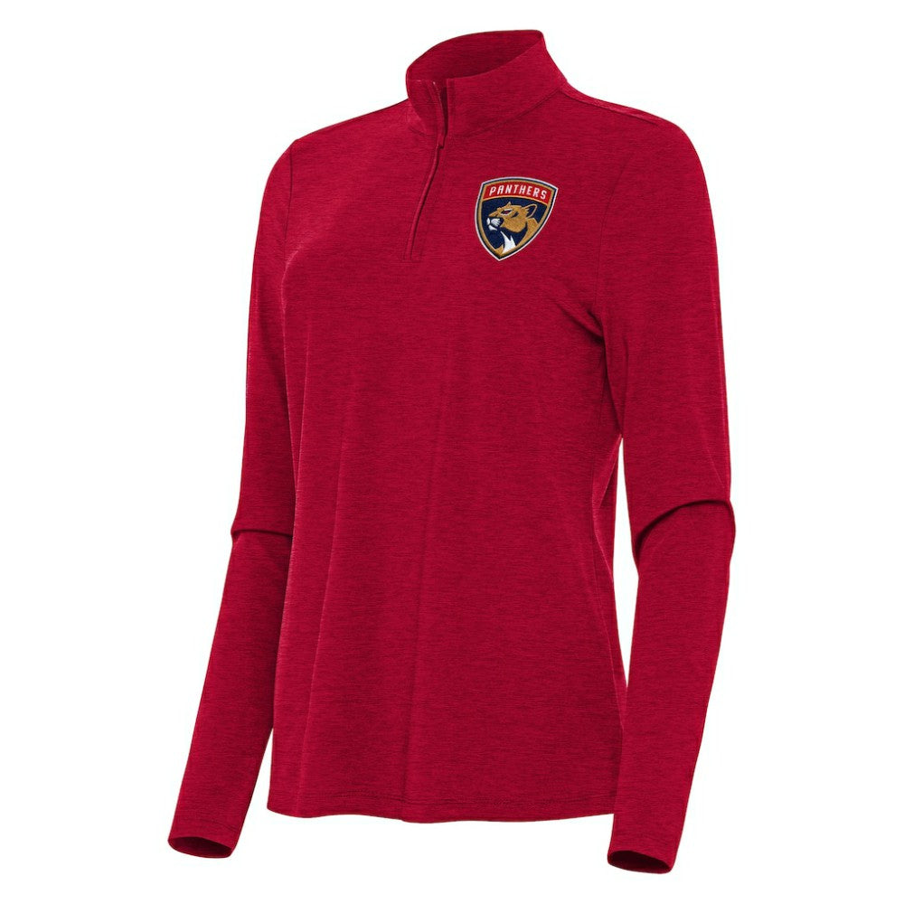 NHL Heather Red Florida Panthers Antigua Women's Bright Quarter-Zip Top