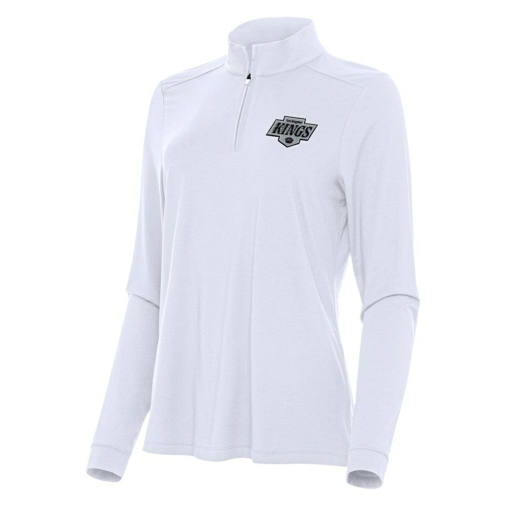 NHL White Los Angeles Kings Antigua Women's Intent Quarter-Zip Top