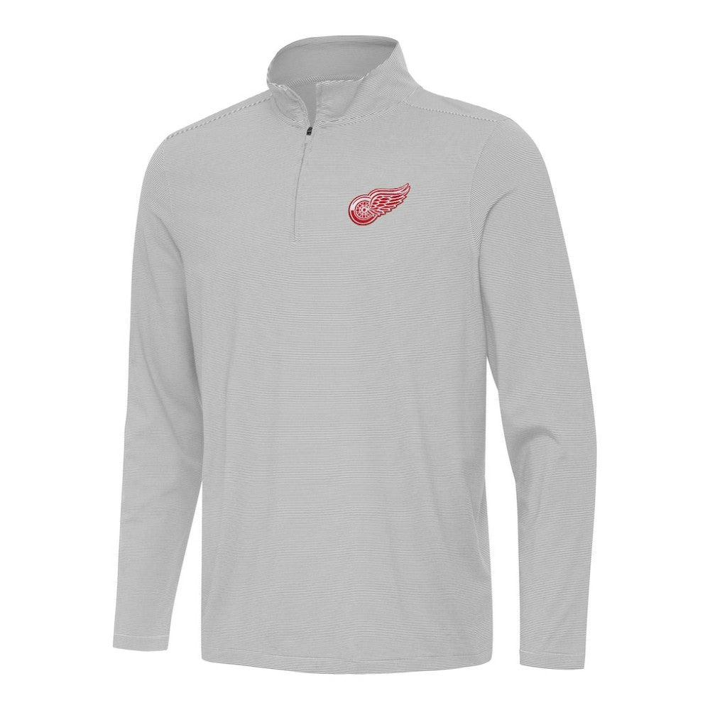 NHL Gray Detroit Red Wings Antigua Twine Quarter-Zip Top