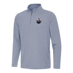 NHL Navy Edmonton Oilers Antigua Twine Quarter-Zip Top