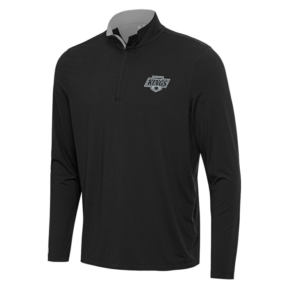 NHL Black/Gray Los Angeles Kings Antigua Content Quarter-Zip Pullover Top