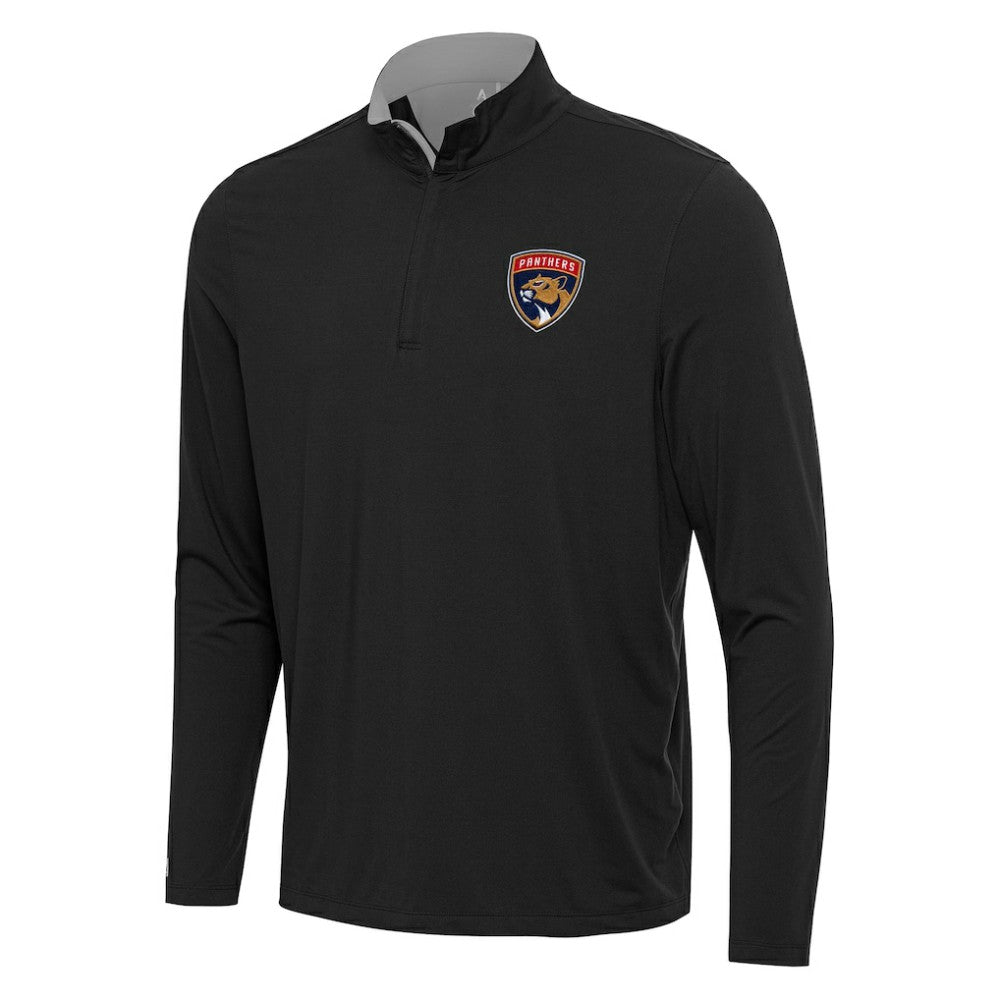 NHL Black/Gray Florida Panthers Antigua Content Quarter-Zip Pullover Top