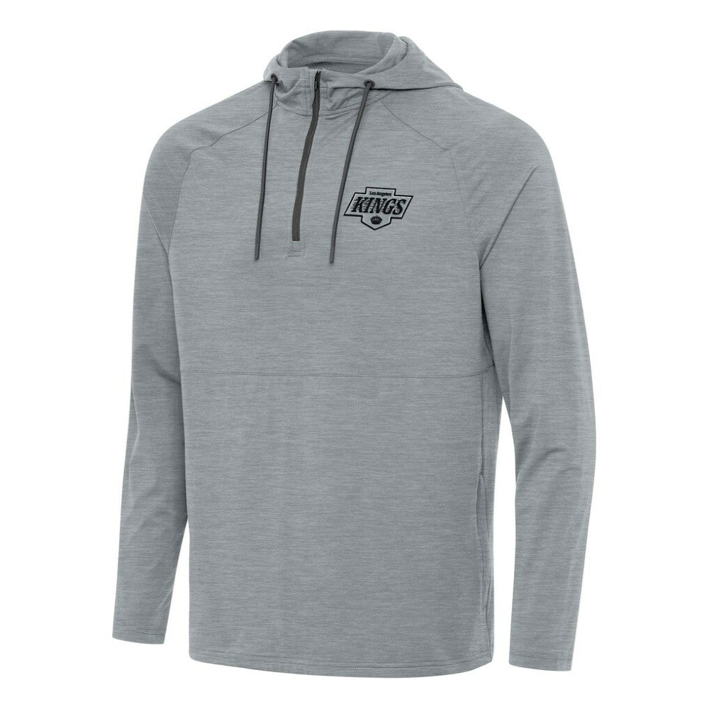 NHL Heather Gray Los Angeles Kings Antigua Spikes Quarter-Zip Hoodie