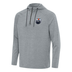 NHL Heather Gray Edmonton Oilers Antigua Spikes Quarter-Zip Hoodie