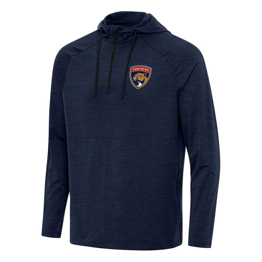 NHL Heather Navy Florida Panthers Antigua Spikes Quarter-Zip Hoodie