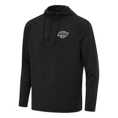 NHL Heather Black Los Angeles Kings Antigua Spikes Quarter-Zip Hoodie