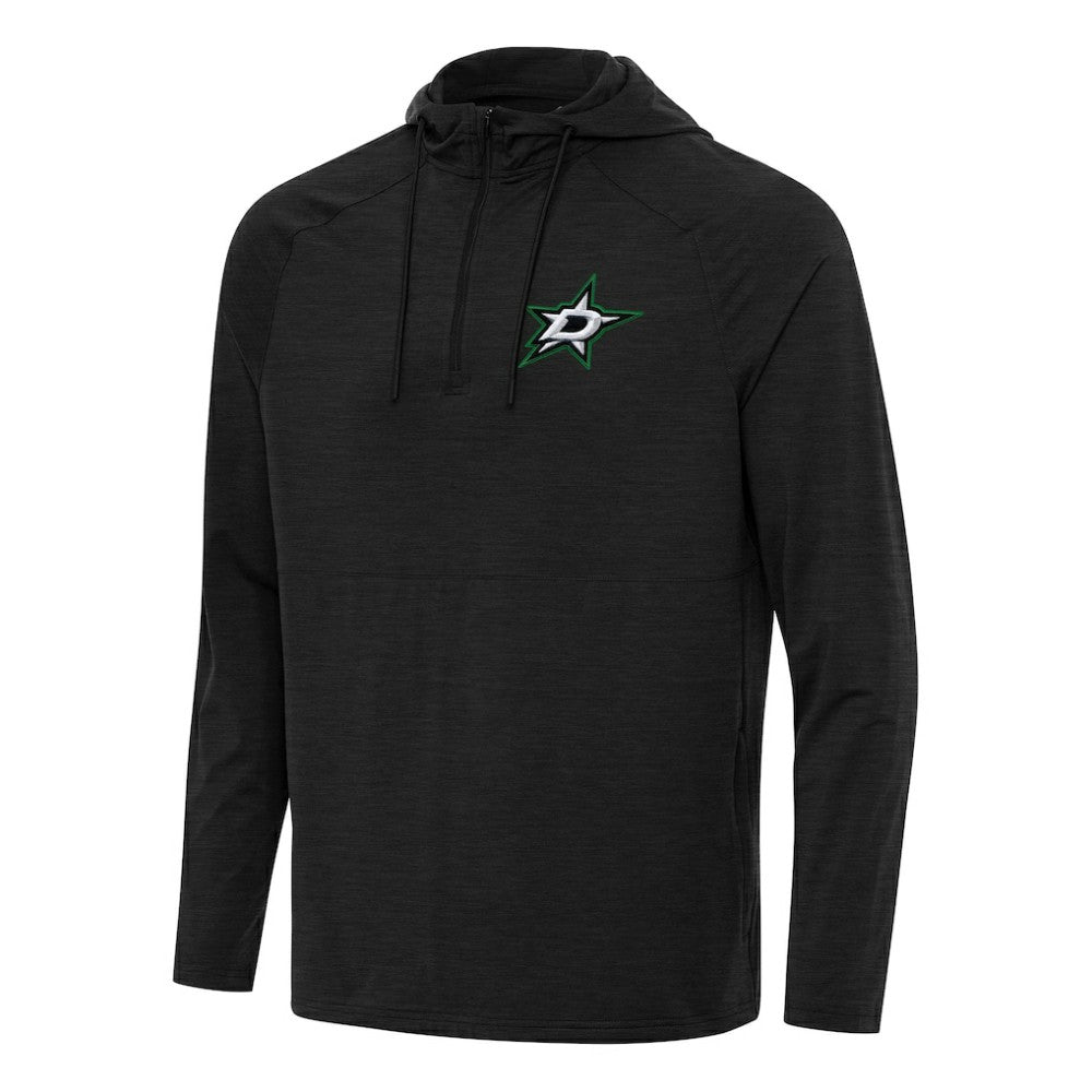 NHL Heather Black Dallas Stars Antigua Spikes Quarter-Zip Hoodie