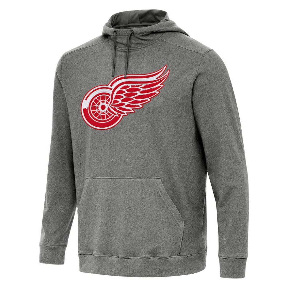 NHL Heather Black Detroit Red Wings Antigua Cloud Pullover Hoodie