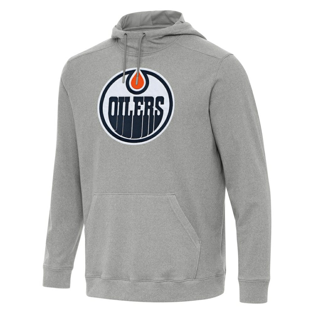 NHL Heather Gray Edmonton Oilers Antigua Cloud Pullover Hoodie