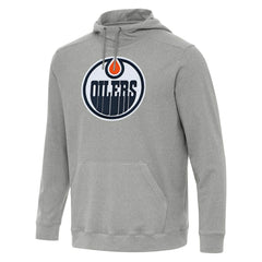 NHL Heather Gray Edmonton Oilers Antigua Cloud Pullover Hoodie