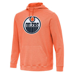 NHL Heather Orange Edmonton Oilers Antigua Cloud Pullover Hoodie