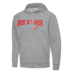 NHL Heather Gray Detroit Red Wings Antigua Big & Tall Victory Full-Zip Hoodie