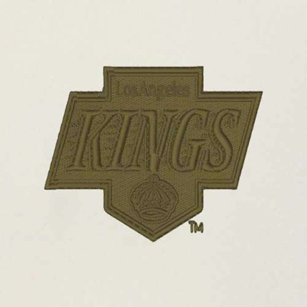 NHL Cream/Olive Los Angeles Kings Antigua Intrepid Sand Raglan Long Sleeve Hoodie T-Shirt