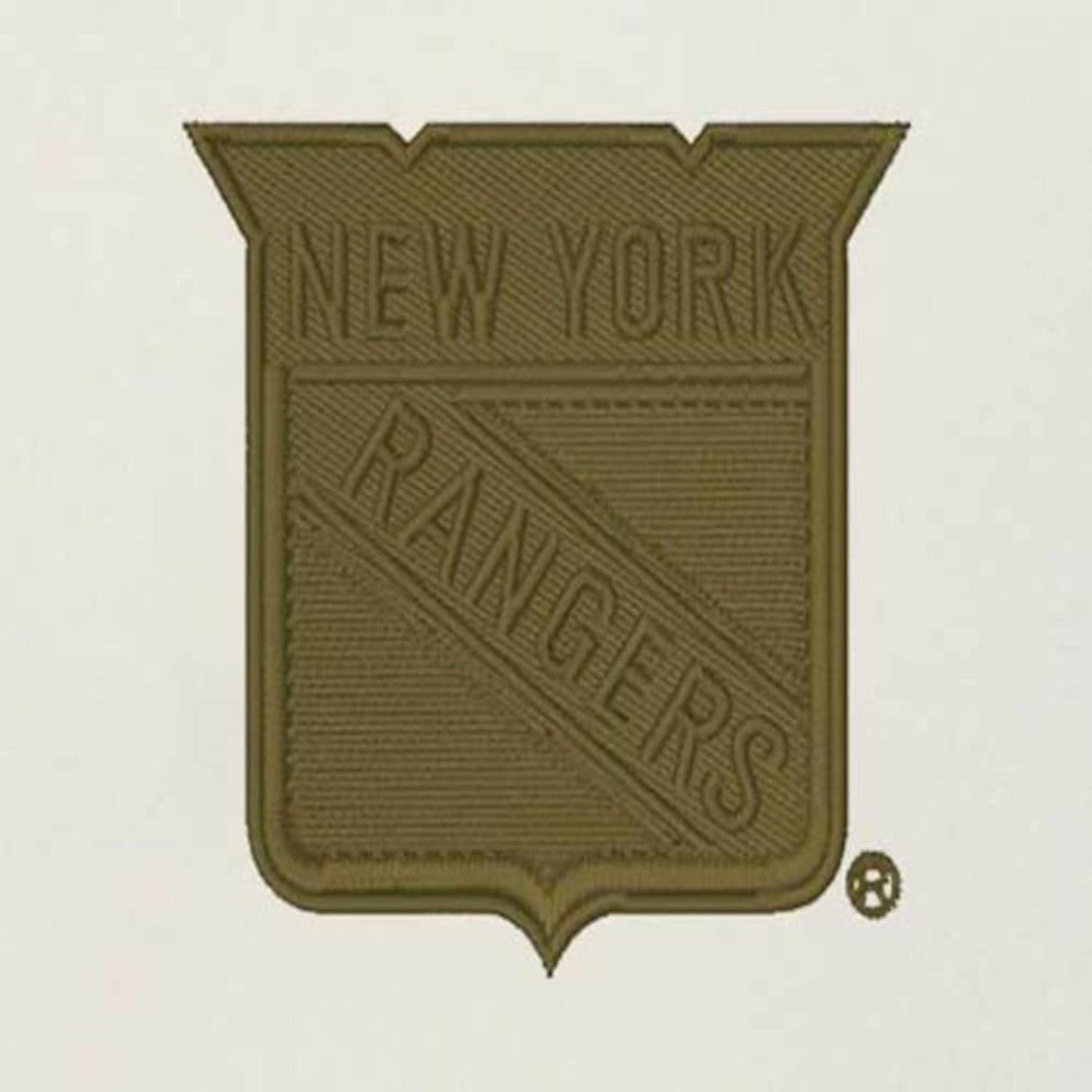 NHL Cream/Olive New York Rangers Antigua Intrepid Sand Raglan Long Sleeve Hoodie T-Shirt