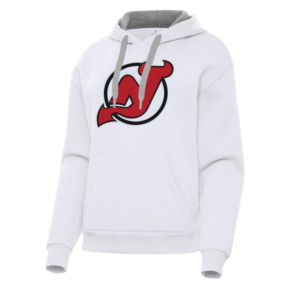 NHL White New Jersey Devils Antigua Women's Victory Pullover Hoodie