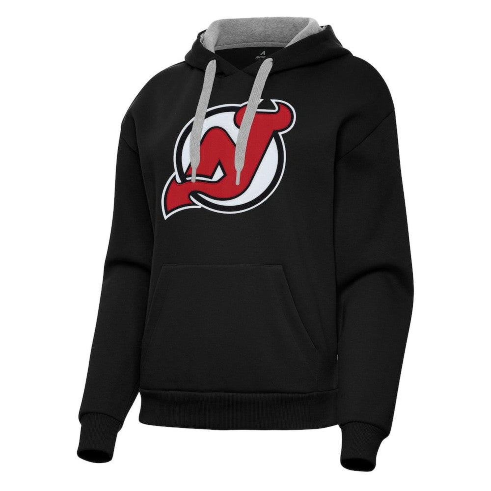 NHL Black New Jersey Devils Antigua Women's Victory Pullover Hoodie