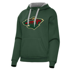 NHL Hunter Green Minnesota Wild Antigua Women's Victory Pullover Hoodie