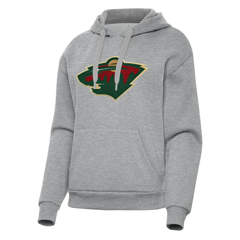 NHL Heather Gray Minnesota Wild Antigua Women's Victory Pullover Hoodie