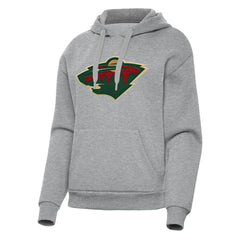 NHL Heather Gray Minnesota Wild Antigua Women's Victory Pullover Hoodie