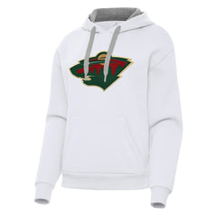 NHL White Minnesota Wild Antigua Women's Victory Pullover Hoodie